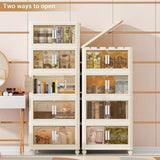19.69" Side Wide Folding Storage Cabinet ,4 Tiers,19.69"11.81"40.55",Collapsible Storage Bins with W2873P207556