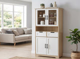 4 Cabinet Doors 2 Drawers 1 Storage Compartment Sideboard MDF Melamine-Coated Storage Cabinet 32061270