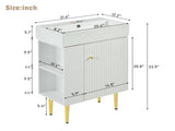 21.6" white Bathroom vanity, Combo Cabinet, Bathroom Storage Cabinet, Single Ceramic Sink, Left side 26996276