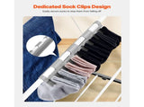 Adjustable Clothes Drying Rack, 2-Tier with 21 Hanging Rods, 22 lbs Capacity, Foldable, Sock 34658859