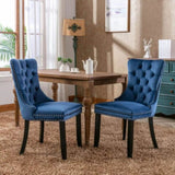 ZUN Modern, High-end Tufted Solid Wood Contemporary Velvet Upholstered Dining Chair with Wood Legs 93951433