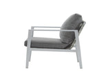 Silver Aluminum Lounge Chair with Sleek Rope Accents and Comfortable Cushions, Perfect for Modern N767P237034W