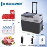 42Qt Car Freezer with APP Control and 6'' off-Road Wheels, 12V,45W Cooler Freezer,Low Noice W2089P187495