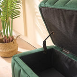 49.21"Wide Velvet Storage Soft Bench for Living Room, Entryway and Bedroom. Green W3118P272643