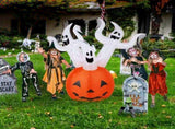 5.9 FT Halloween Inflatable Pumpkin Ghost Outdoor Decorations, Scary Blow up Yard Decor with 49008803