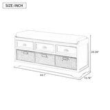 U_STYLE Homes Collection Wood Storage Bench with 3 Drawers and 3 Baskets WF323641AAK