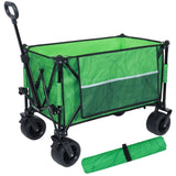 Heavy-Duty 480lbs Folding Wagon Cart with Bonus Picnic Mat - All-Terrain Beach Wheels, Drink W2932P283540