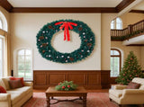 72in Pre-lit Christmas Wreath, Lighted Artificial Xmas Wreath with 300 Warm White Lights and 1200 97320150