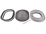 12" Oval Black Aluminum Half Finned Air Cleaner Assembly for Chevy Ford 5-1/8" Carb 60520274