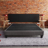 Contemporary 14 in. Platform Mattress Foundation, Queen Size Upholstered Bed Frame Base, Dark Gray B011P203587