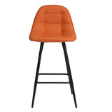 Counter Stools,Set of 2 Bar Stools with Back and Footrest, Modern Metal Counter Height Barstools for W561P175954