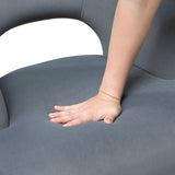 Luxury Home Unique Style Accent Chair Dark Gray Velvet Plush Seat Solid Wood Legs Contemporary B011P308023