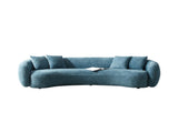 102'' Boucle Sofa Modern Sectional Half Moon Leisure Couch Curved Sofa Teddy Fleece Velet Blue W87694857