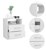 Brookeline 2-Drawer 1-Shelf Rectangle Nightstand White B06280585