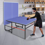 ZUN 8ft Mid-Size Table Tennis Table Foldable & Portable Ping Pong Table Set for Indoor & Outdoor Games 59711211