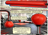 Red Speed Punching Bag 4.6'-6.7' Reflex Bag Boxing Training Equipment Adjustable Height Boxing Bag 96049303