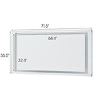 ZUN 72 x 36 Inch Frameless Rectangular LED Bathroom Vanity Mirror with Touch Sensor, Anti-Fog, and 3 20S0301-72