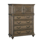 ZUN Traditional Vintage Style 1pc Chest of Drawers Top Cabinet Shelf Metal Hardware Weathered Pecan B011P186805