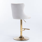 ZUN Furniture,Golden Swivel Velvetstools Adjusatble Seat Height from 25-33 Inch,Modern Upholstered 69289073