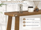 Walnut Solid Rubber Wood Narrow Console Table, 43" Space-Saving Entryway Table for Small Hallways 15141431