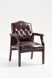 Leather Reception Guest Chairs W/Padded Seat and Arms Ergonomic Mid-Back Office Executive Side Chair W1333P338901