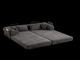 78.7-Inch Convertible Sleeper Sofa Bed with Cylindrical Pillow, Chenille Folding Mattress Couch with W834P337412