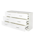 ZUN FCH 6 Drawer Double Dresser for Bedroom, Wide Storage Cabinet for Living Room Home Entryway, White 91140826