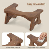 Teak Wood Toilet Stool with Non-slip Foot Pads 45048454