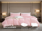 2-Pack White & Pink 3-Piece Bedding Set Solid duvet cover set includes one duvet cover and two 45121866