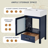 20-Inch bathroom vanity with ceramic sink and ample storage - ideal for small bathrooms WF324691AAC