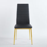 chair set of 4,GOLDEN COLOR LEG,BLACK SEAT W234P302679