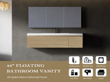 48'' Floating Bathroom Vanity Sink Combo, Modern Wall-Mounted Striped Bathroom Storage Cabinet W1573P265201