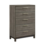 ZUN Contemporary Styling 1pc Chest of 5x Drawers with Antique Bar Pulls Two-Tone Finish Wooden Bedroom B01167249