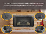 28inch Infrared Electric Fireplace Insert, Touch Panel Home Decor Heater, With Cracking Sound 73813712
