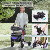Rollator Walker for Seniors, Lightweight Foldable All Terrain Rolling Walker with seat, Aluminum T3815P363147