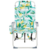 63*70*99cm Heightened Oxford Cloth Silver White Aluminum Tube Bearing 100kg Beach Chair Lemon 14359965