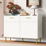 ZUN U_Style Wooden Storage Cabinet with Drawers, Steel Pipe Table Legs, Suitable for Hallway, Study, WF321489AAK