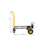 HT1006BK-YL Hand Truck Dual Purpose 2 Wheel Dolly Cart and 4 Wheel Push Cart with Swivel Wheels 330 W227109388