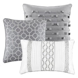 7 Piece Comforter Set Grey Queen B03596855
