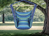 Distinctive Cotton Canvas Hanging Rope Chair with Pillows Blue 90443373