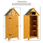 ZUN 30.3"L X 21.3"W X 70.5"H Outdoor Storage Cabinet Tool Shed Wooden Garden Shed Natural W142267667