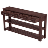 U_Style Stylish Entryway Console Table with 4 Drawers and 2 Shelves, Suitable for Entryways, Living N711P241286D