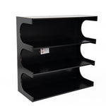 ZUN Multifunctional 4-Tier Black Book Shelf & Coffee Table for Living Room Bedroom Dining Room Study W1801137469