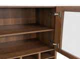 Wall-Mounted Wine Cabinet with Glass Doors, Hanging Wine Rack Storage Cabinet for Home Kitchen W331P474005