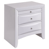 White Nightstand with 2 Drawers B062P181313