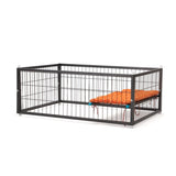 ZUN 4-Story Pet Cage, Bunny Hutch with Ladder, Lockable Wheels and Removable Tray, Black and Orange W2181P153020