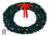 72in Pre-lit Christmas Wreath, Lighted Artificial Xmas Wreath with 300 Warm White Lights and 1200 39499618