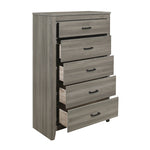 ZUN Dark Gray Finish Transitional Look 1pc Chest of 5 Drawers Industrial Rustic Modern Style Bedroom B011101878