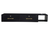15cm E0 particleboard with hemp surface, two draws and three holes with lock, salon cabinet, black 80275386