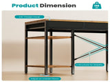 47 Inch Computer Desk with Fabric Drawers & Storage Shelves,Small Home Office Desk 60865003